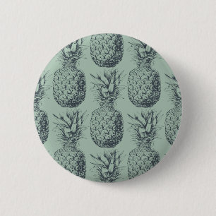 Pineapple, tropical fruit pattern design 2 inch round button