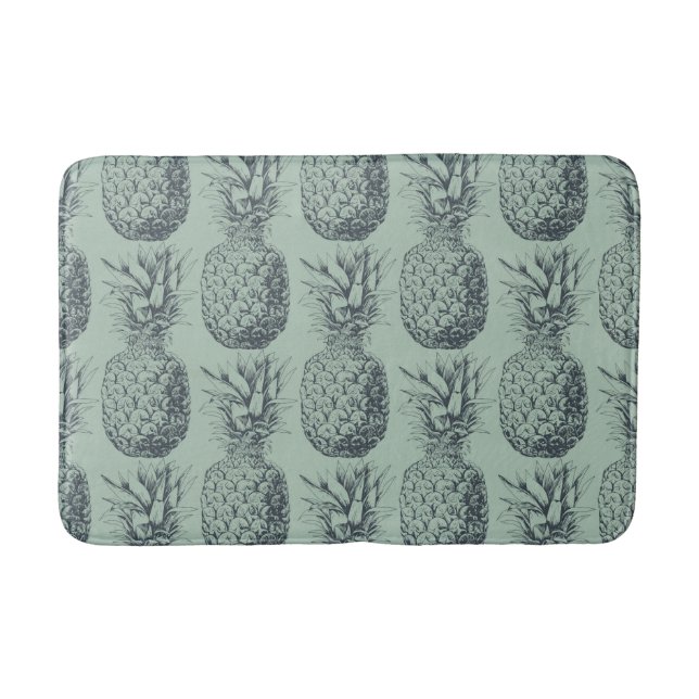 Pineapple, tropical fruit pattern design bath mat (Front)