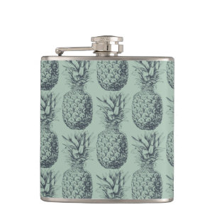 Pineapple, tropical fruit pattern design hip flask