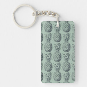 Pineapple, tropical fruit pattern design keychain