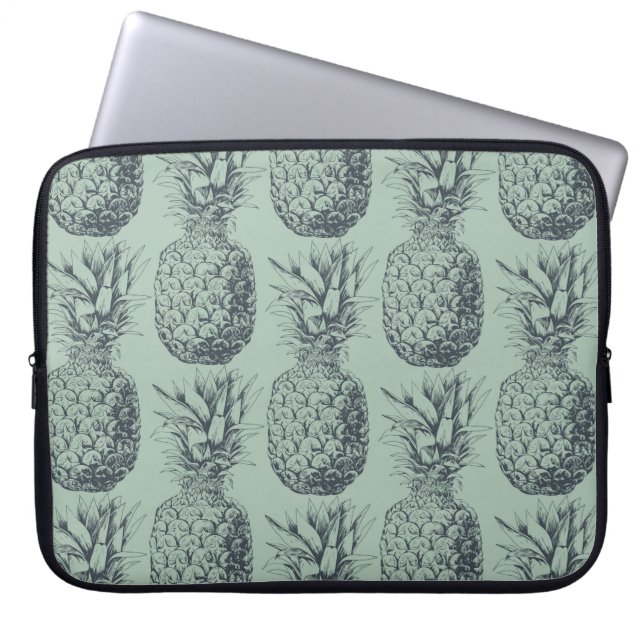 Pineapple, tropical fruit pattern design laptop sleeve (Front)