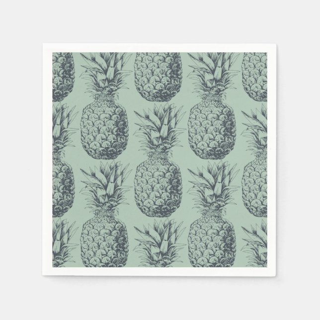 Pineapple, tropical fruit pattern design napkin (Front)