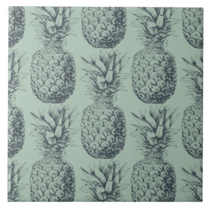 Pineapple, tropical fruit pattern design tile