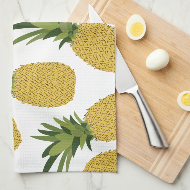 Pineapple Tropical Fruit Pattern Kitchen Towel (Quarter Fold)