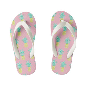 Pineapple Tropical Pink Flip Flops