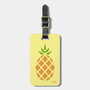 Pineapple Tropical Summer Custom Monogram Option Luggage Tag