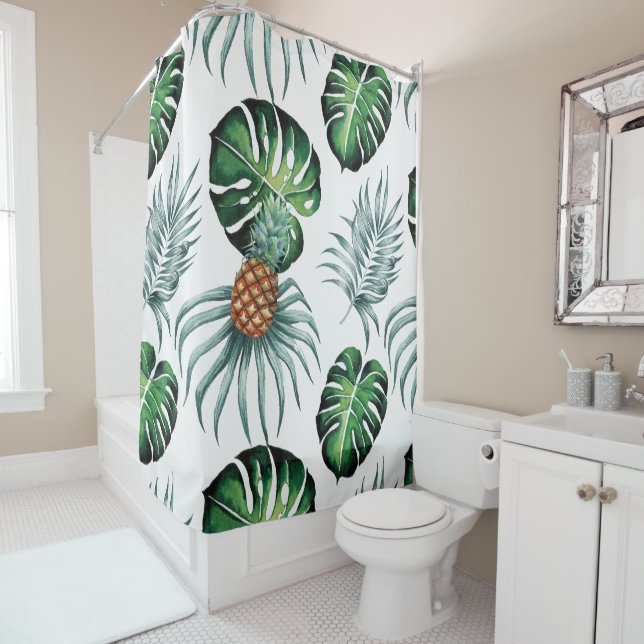 Pineapple Tropical Watercolor Jungle Palm Pattern (In Situ)