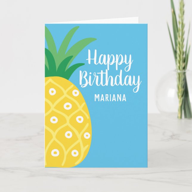 Pineapple Tutti Frutti Fruit Birthday Party Card (Front)