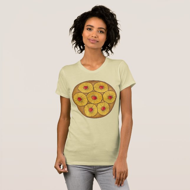 Pineapple Upside Down Cake Cherries Baking Dessert T-Shirt (Front Full)