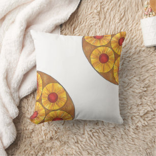 Pineapple Upside Down Cake Cherry Baking Dessert Throw Pillow