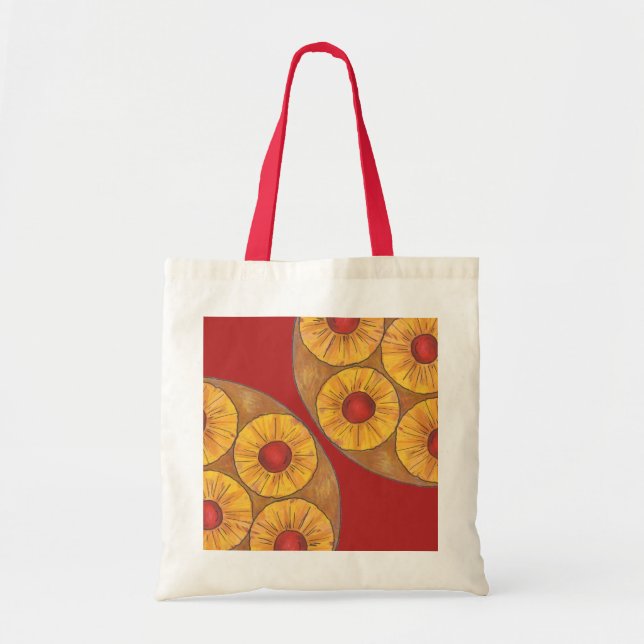 Pineapple Upside Down Cake Cherry Foodie Tote Bag (Front)