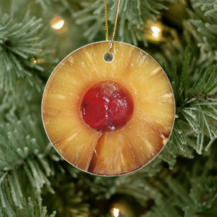 Pineapple Upside Down Cake Pineapple Ceramic Ornament