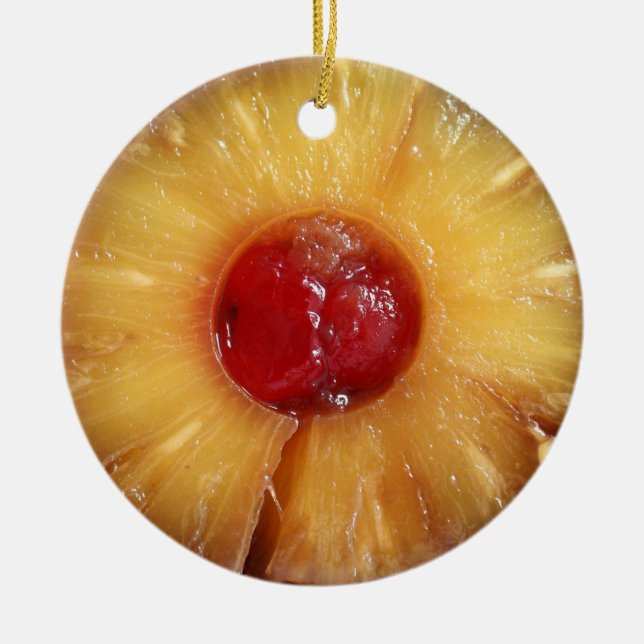 Pineapple Upside Down Cake Pineapple Ceramic Ornament (Front)