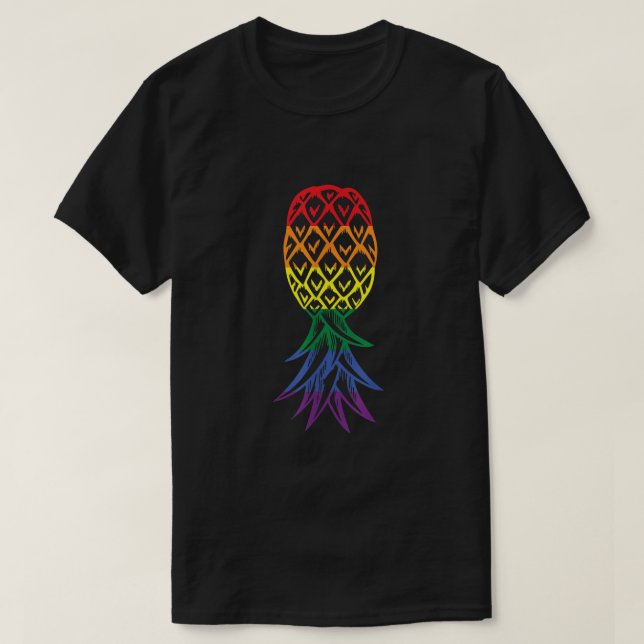 Pineapple Upside Down  Rainbow  LGBT Swinger T-Shirt (Design Front)