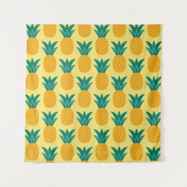 Pineapple Vintage: Fruitful Pattern Delight. Tapestry (Front)
