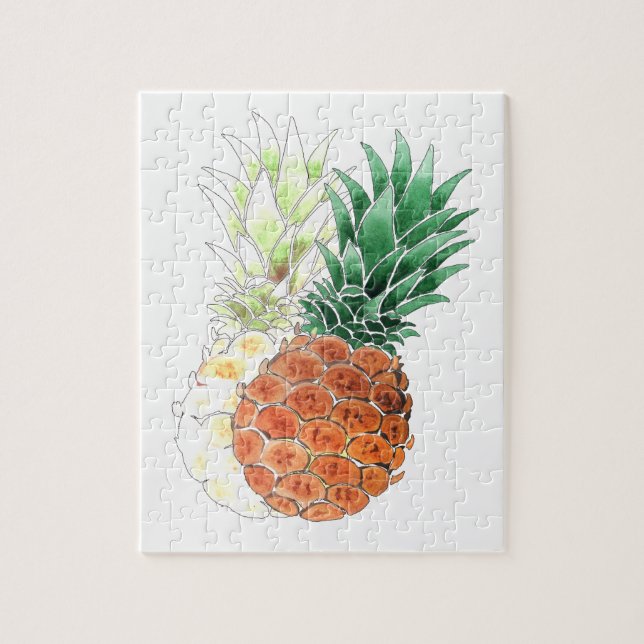 Pineapple, watercolor . jigsaw puzzle (Vertical)