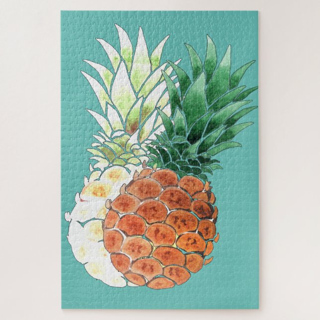 Pineapple, watercolor . jigsaw puzzle (Vertical)
