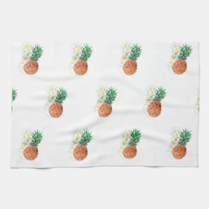 Pineapple, watercolor . kitchen towel