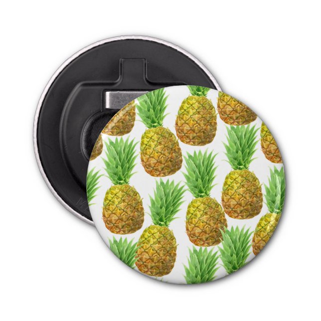 Pineapple watercolor pattern bottle opener (Front)