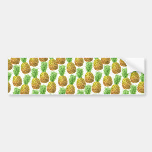 Pineapple watercolor pattern bumper sticker
