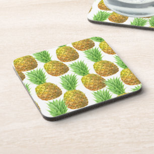 Pineapple watercolor pattern coaster
