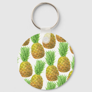 Pineapple watercolor pattern keychain