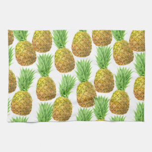 Pineapple watercolor pattern kitchen towel