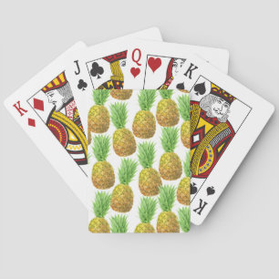 Pineapple watercolor pattern playing cards