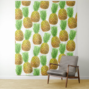 Pineapple watercolor pattern tapestry