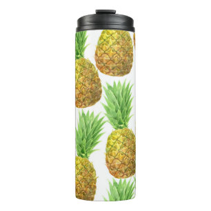 Pineapple watercolor pattern thermal tumbler