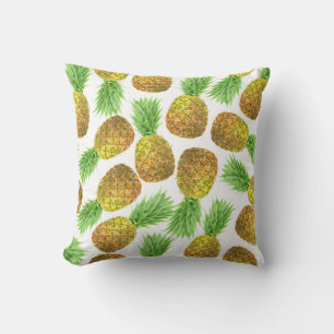 Pineapple watercolor pattern throw pillow