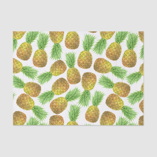 Pineapple watercolor pattern tissue paper (Front)