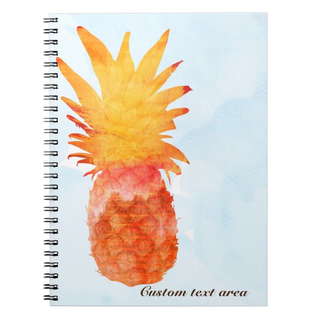Pineapple Watercolor Tropical Journal Notebook (Front)