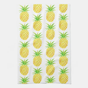 Pineapple Watercolor Tropical Kitchen Towel