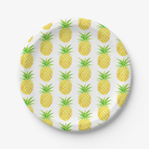 Pineapple Watercolor Tropical Paper Plate