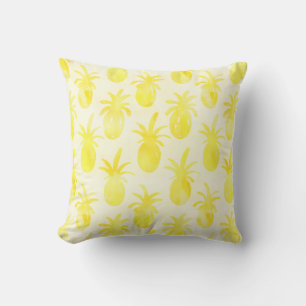Pineapple watercolour yellow throw pillow