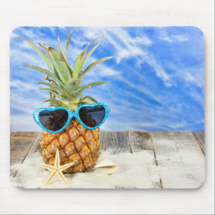 Pineapple Wearing Sunglasses Mouse Pad