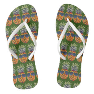 Pineapple Wearing Sunglasses Pattern Foodies, ZSSG Flip Flops