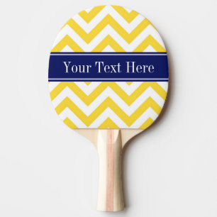 Pineapple White LG Chevron Navy Blue Name Monogram Ping Pong Paddle