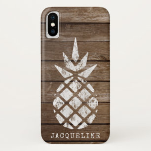 Pineapple, Whitewash on Wood Case-Mate iPhone Case