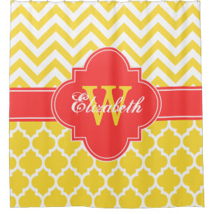 Pineapple Wht Coral Red Moroccan #5 Chevron 1IQRN