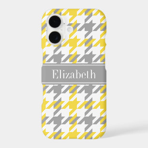 Pineapple Wht Dk Grey Houndstooth Name Monogram