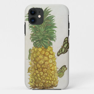 Pineapple with caterpillar and butterflies (hand-c iPhone 11 case
