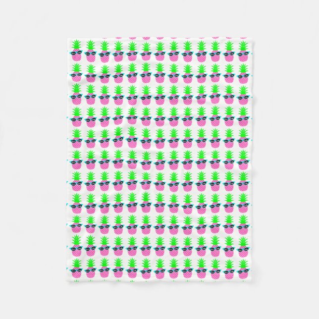 Pineapple with "DIVAtude" Fleece Blanket (Front)