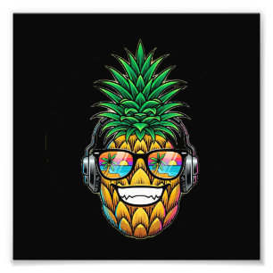 pineapple with eyeglasses photo print