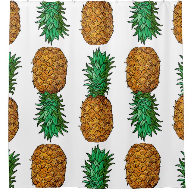 Pineapple with leaves. Seamless pattern with tropi (Front)