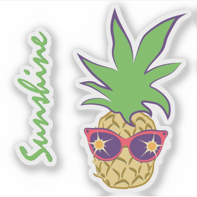 Pineapple with Red Sunglasses Custom Text (Front)