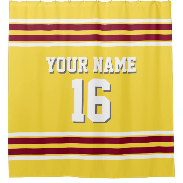 Pineapple Yellow Burgundy Stripes Sports Jersey (Front)