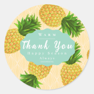 Pineapple Yellow Classic Round Sticker