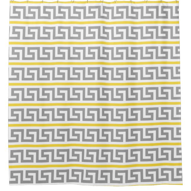 Pineapple Yellow Dk Grey Wht Greek Key Pattern #1 (Front)